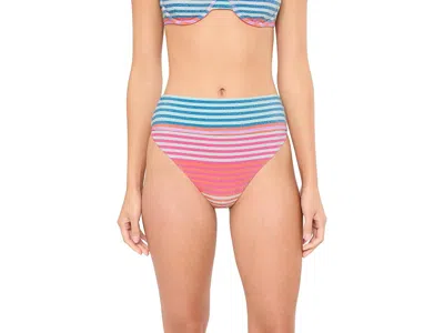 BEACH RIOT HIGHWAY BOTTOMS WOMEN'S SWIMWEAR VIBRANT VOLLEY STRIPE: LG