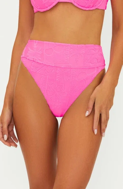 Beach Riot Highway High Waist Bikini Bottoms In Red