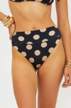 Beach Riot Highway Bikini Bottoms Midnight Polka Dot In Blue