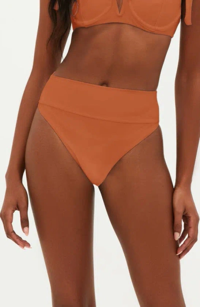 Beach Riot Highway High Waist Bikini Bottoms In Carmel