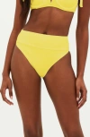 Beach Riot Highway High Waist Bikini Bottoms In Lemon Yellow
