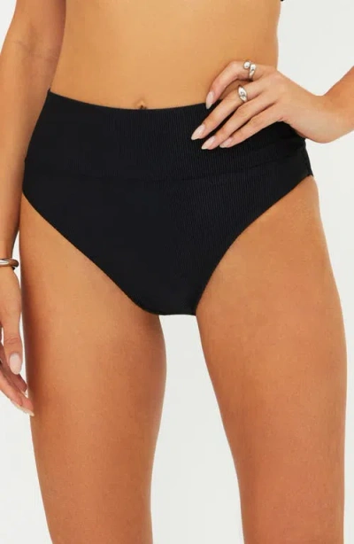 Beach Riot Highway High Waist Swim Bottoms In Black
