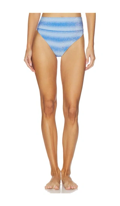 Beach Riot Highway Highwaist Bikini Bottom In Blue