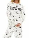 Beach Riot Howdy Devyn Oversized Sweatshirt In White In Multi