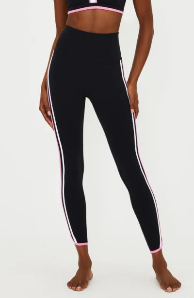 Beach Riot Ida Colorblock Racerback Sports Bra In Prism Pink And Black