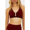 Beach Riot Ida Contrast Binding Sports Bra In Red