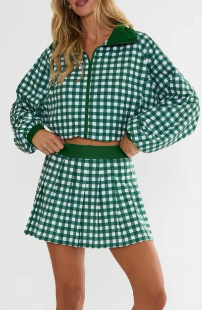 Beach Riot Irina Pleated Check Miniskirt In Multi
