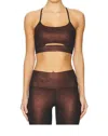 Beach Riot Isla Metallic Cutout Sports Bra In Brown