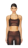 Beach Riot Isla Metallic Cutout Sports Bra In Java Glimmer
