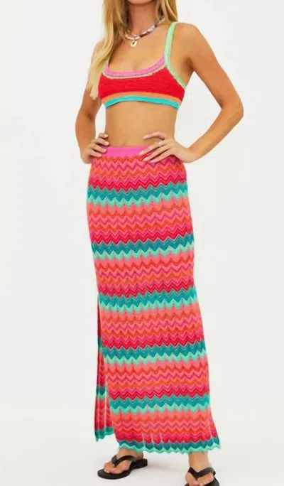 Beach Riot Ivana Skirt In Strawberry Ice Chevron In Multi