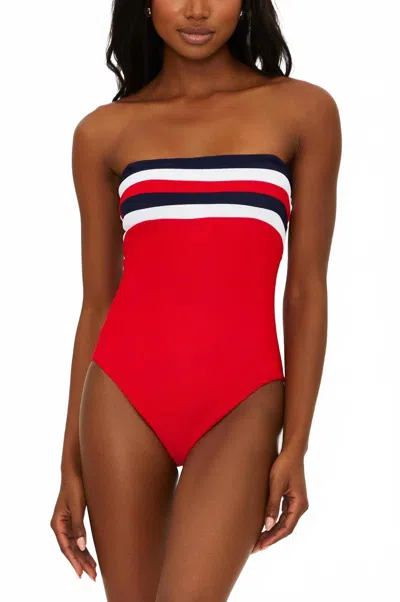 Beach Riot Jessa One Piece In American Colorblock In Red