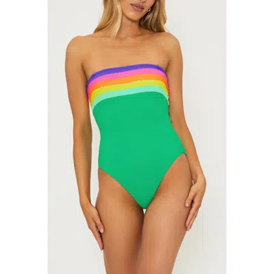 Beach Riot Jessa Stripe One-piece Swimsuit In Technicolor Colorblock