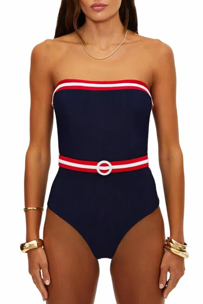 Beach Riot Jesse Twilight Firework Colorblock One Piece In Multicolor In Blue