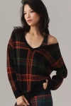 Beach Riot Joey Oversized V-neck Sweater In Black