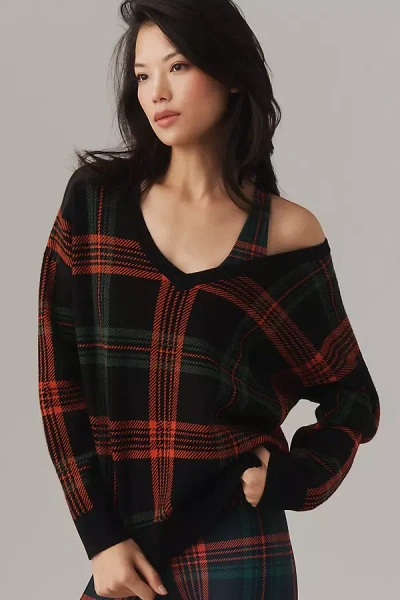 Beach Riot Joey Oversized V-neck Sweater In Black