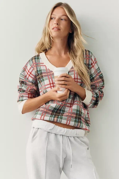 Beach Riot Joey Oversized V-neck Sweater In Multi