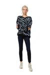 Beach Riot Joey Sweater In Slate Zebra In Black