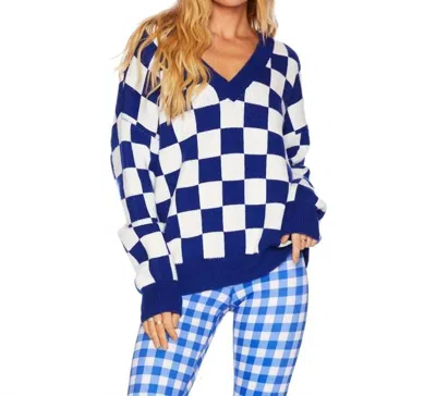 Beach Riot Joey V-neck Sweater In Dazzling Check In Multi