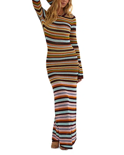 Beach Riot Joie Striped Long Sleeve Maxi Cover-up Dress In Multi