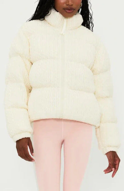 Beach Riot Jojo Puffer Jacket In Snow Cap Cable