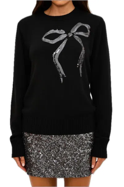 Beach Riot Jolene Bow Sweater In Black