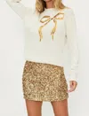 Beach Riot Jolene Sequin Crewneck Sweater In White