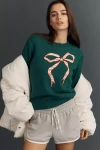 Beach Riot Jolene Snowflake Crewneck Sweater In Green