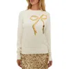 Beach Riot Jolene Sequin Crewneck Sweater In White