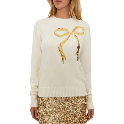 Beach Riot Jolene Sequin Crewneck Sweater In Cream
