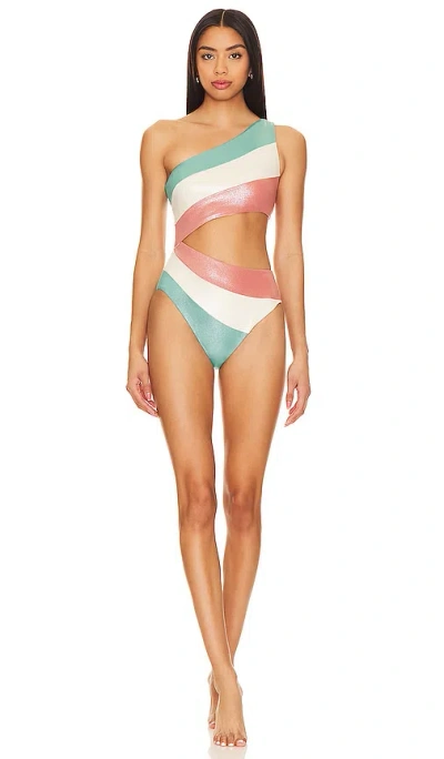 Beach Riot Joyce One Piece In Crystal Sea Sparkle