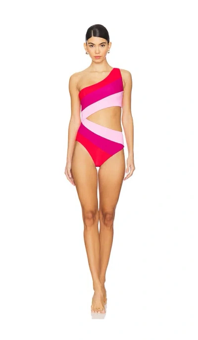 Beach Riot Joyce One Piece In Gumdrop Colorblock