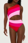 Beach Riot Joyce One-piece Swimsuit In Gumdrop Colorblock