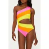 Beach Riot Joyce Stripe Cutout One-shoulder One-piece Swimsuit