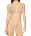 Beach Riot Julie Bikini Top In Petal Stripes In Pink