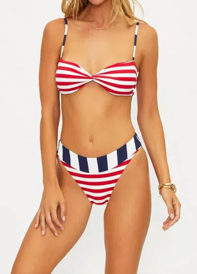 Beach Riot Juno Bikini Top In Star Spangled Stripes In Multi
