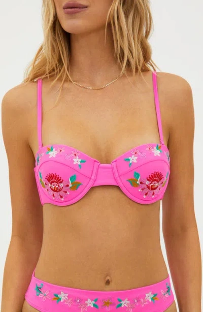 Beach Riot Kai Embroidered Underwire Bikini Top In Passion Flor