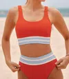 Beach Riot Kaida Bikini Top In Coastal Dunes Colorblock In Red