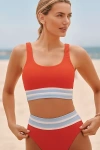 Beach Riot Kaida Bikini Top In Coastal Dunes Colorblock In Orange
