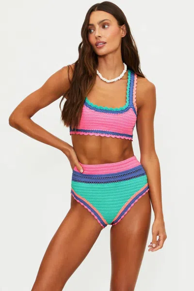 Beach Riot Karmen Bikini Bottom In Sea Breeze Crochet In Multi