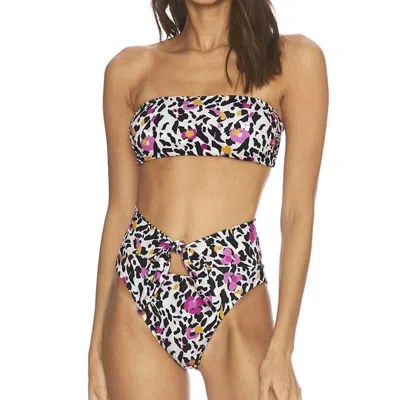 Beach Riot Kelsey Bikini Top In Floral Leopard In Black