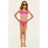 Beach Riot Kids' Lil Mackenzie Two-piece Swimsuit In Coral Bay Colorblock
