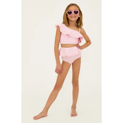 Beach Riot Kids' Little Ava/daisy Two-piece Swimsuit In Pink Sands