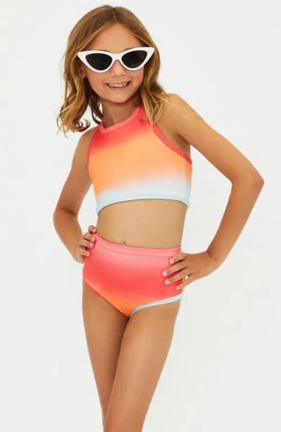 Beach Riot Kids' Little Bambi & Jane Two-piece Swimsuit In Brown