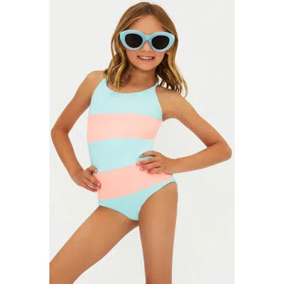 Beach Riot Kids' Little Calista Stripe One-piece Swimsuit In Multi