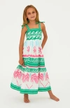 Beach Riot Kids' Little Cami Cotton Maxi Sundress In Tropical Palm