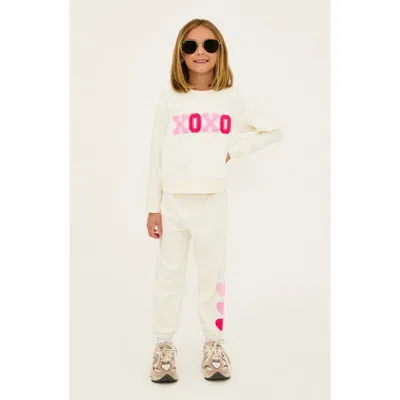 Beach Riot Kids' Little Cassia Appliqué Graphic Sweatshirt In Xoxo Cream