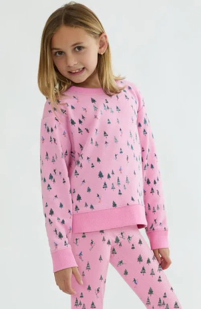 Beach Riot Kids' Little Cassia Cotton Blend Sweatshirt In Pink