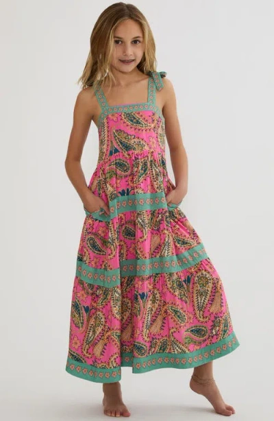Beach Riot Kids' Little Charlotte Tiered Dress In Multi