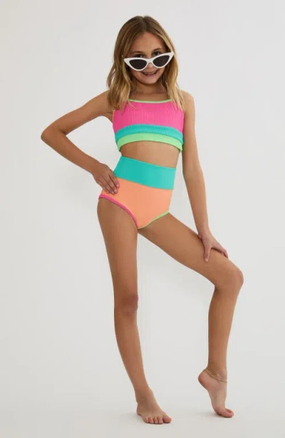 Beach Riot Kids' Little Eva & Emmy Two-piece Swimsuit In Blue