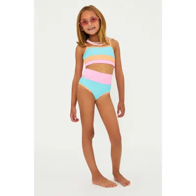 Beach Riot Kids' Little Eva Emmy Two-piece Swimsuit In Blue